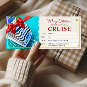 Carte de billet cadeau de révélation de croisière 