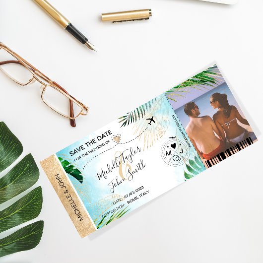 Carte de billet d'avion de sauvegarde de date Cart