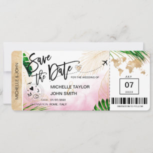 Carte de Billet d'Avion Monde Carte Invitation Pla