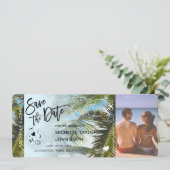 Carte de Billet d'Avion Palm Save the Date avec Ph (Debout devant)