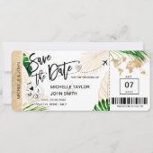 Carte de billet d'avion pour sauver la date Carte  (Devant)