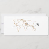Carte de billet d'avion simple avec carte du monde (Dos)