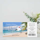 Carte de billet de mariage de destination Fidji (Debout devant)