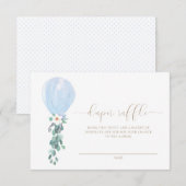 Carte de billet de tombola de couche ballon bleu (Devant / Derrière)