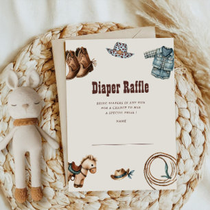 Carte de billet de tombola de couche Cowboy Blue W