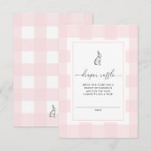 Carte de billet de tombola pour couche rose à moti (Devant / Derrière)