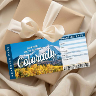 Carte de Billet de Voyage Surprise Colorado