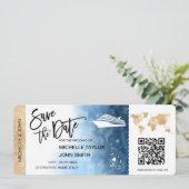 Carte de Billet d'Embarquement Invitation Code QR (Debout devant)