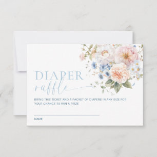 Carte de billet Hargrove Blue Floral Diaper