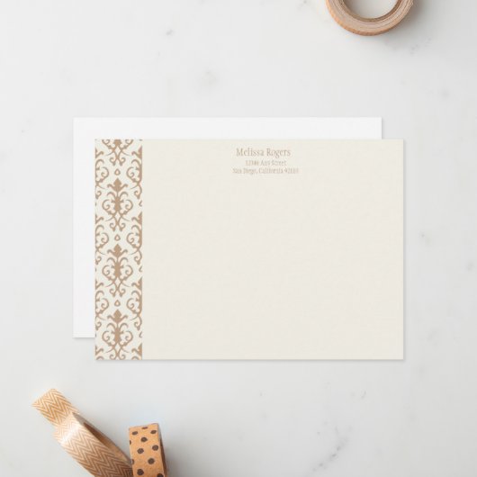 Carte de billet Khaki Damask (Devant/Arrière en situation)