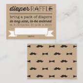 Carte de billet Little Man Mustache Cute Diaper Ra (Devant / Derrière)