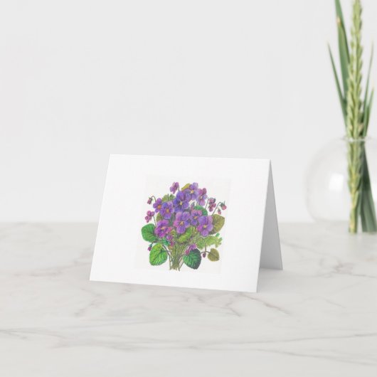 carte de billet pliée avec violets (Devant)