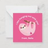 Carte de billet pour enfants roses mignons Valenti (Devant)