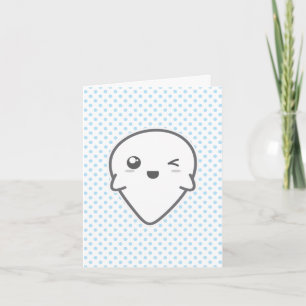 Carte de billet pour fantômes Kawaii Winking