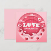 Carte de billet pour la Saint-Valentin (Devant / Derrière)