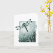 Carte de billet pour libellules - Turquoise (Fleur jaune)