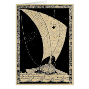 Carte de billet Viking Longship at Sea