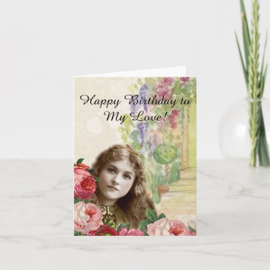 Carte de billets de fleurs pour femme Rose de chou (Devant)