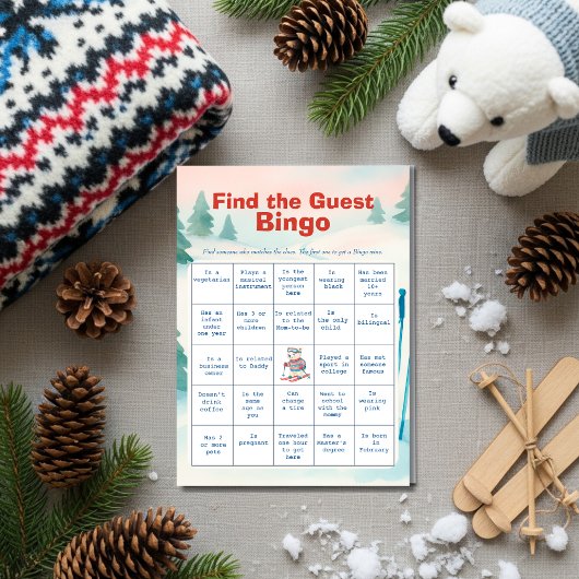 Carte de Bingo Après Bébé Trouvez l'Invité