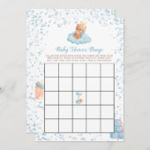 Carte de Bingo Baby shower Bleu Garçon (Devant / Derrière)