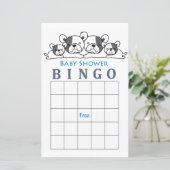 Carte de bingo baby shower Bulldog (Debout devant)