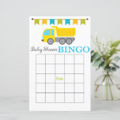 Carte de bingo baby shower camion (Debout devant)