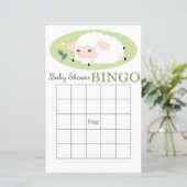 carte de bingo baby shower d'agneau (Debout devant)