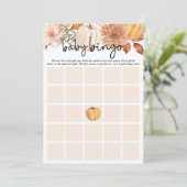 Carte de Bingo Baby shower Floral Little Citrouill (Debout devant)