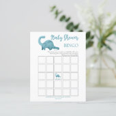 Carte de Bingo Baby shower Garçon Dinosaur bleu (Debout devant)