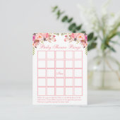 Carte de bingo Baby shower rose Aquarelle (Debout devant)