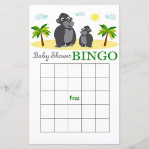 Carte de bingo baby shower singe