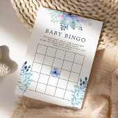 Carte de Bingo Bébé Fleurie Hiver Rustique Navy