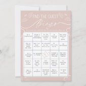 Carte de Bingo Céleste Rose Trouvez l'Invité (Devant)