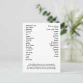 Carte de Bingo d'avion vintage Appel des mots (Debout devant)