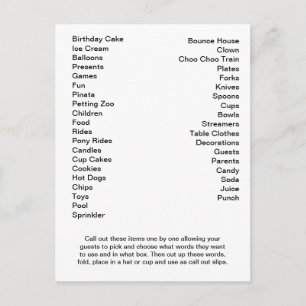 Carte de Bingo d'avion vintage Appel des mots