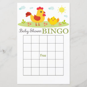 Carte de bingo de baby shower agricole