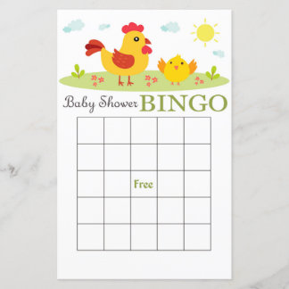 Carte de bingo de baby shower agricole