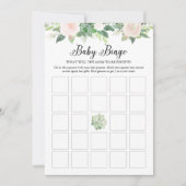 Carte de bingo de Baby shower de fleurs rose Succu (Devant)
