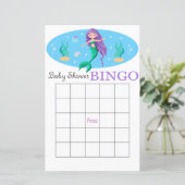 Carte de bingo de baby shower de sirène (Debout devant)