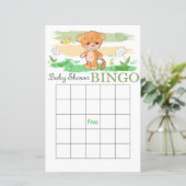 Carte de bingo de baby shower de tigre mignon (Debout devant)