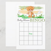 Carte de bingo de baby shower de tigre mignon (Devant / Derrière)