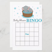 Carte de bingo de baby shower d'éléphant mignon (Devant / Derrière)