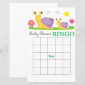 Carte de bingo de baby shower d'escargot (Devant / Derrière)