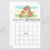 Carte de bingo de baby shower Dinosaur, Bingo Dino (Devant / Derrière)