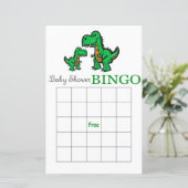 Carte de bingo de baby shower Dinosaur, Bingo Dino (Debout devant)
