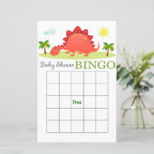 Carte de bingo de baby shower Dinosaur, carte de b (Debout devant)