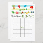 Carte de bingo de baby shower hawaïen (Devant / Derrière)