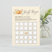 Carte de Bingo de Baby shower neutre petit Citroui (Debout devant)