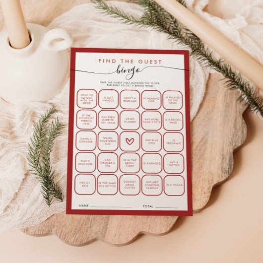 Carte de Bingo de Fête des mariées de Noël