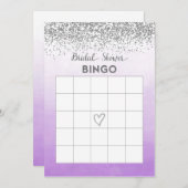 Carte de bingo de fiançailles Violet et Argent (Devant / Derrière)